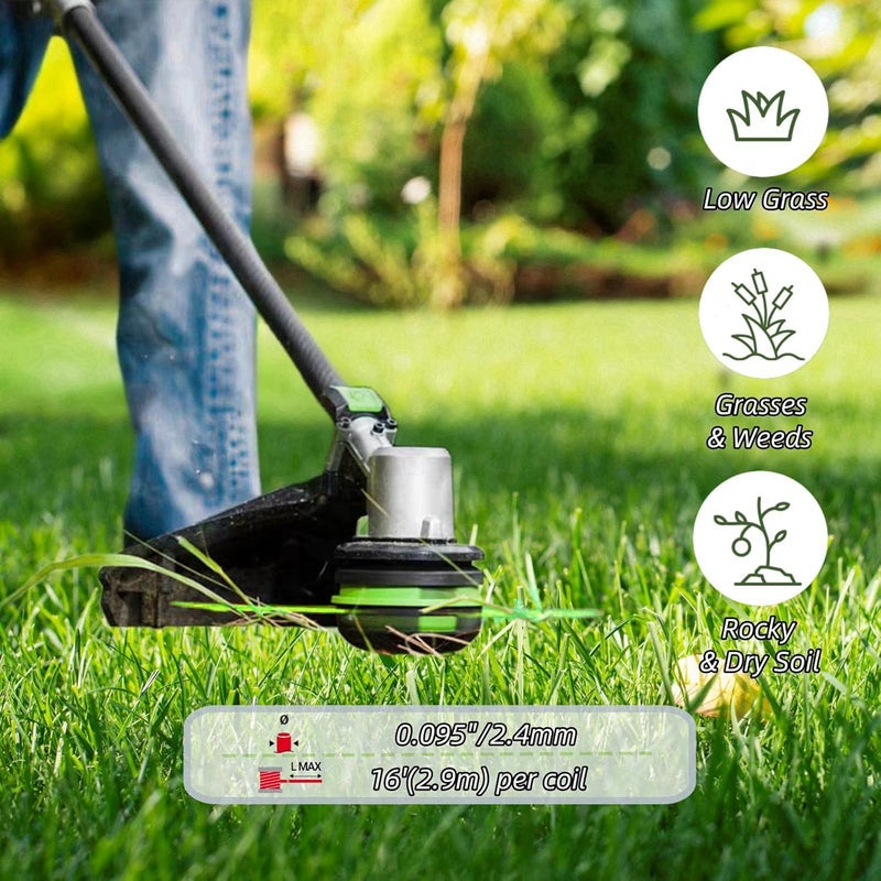 Quintillus 2-Pack 095 Trimmer Line Heavy Duty, Professional Twisted Weed Wacker String for Gas and Electric Grass Trimmer and Brushcutters, Pre-Cut Dual Color 3-section Fast-positioning Twisted Trimmer Line 14FT - Image 1